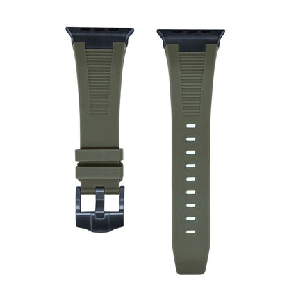 Rynx | For Apple Watch Series 9 45mm Loners Liquid Silicone Watch Strap (Black Green)