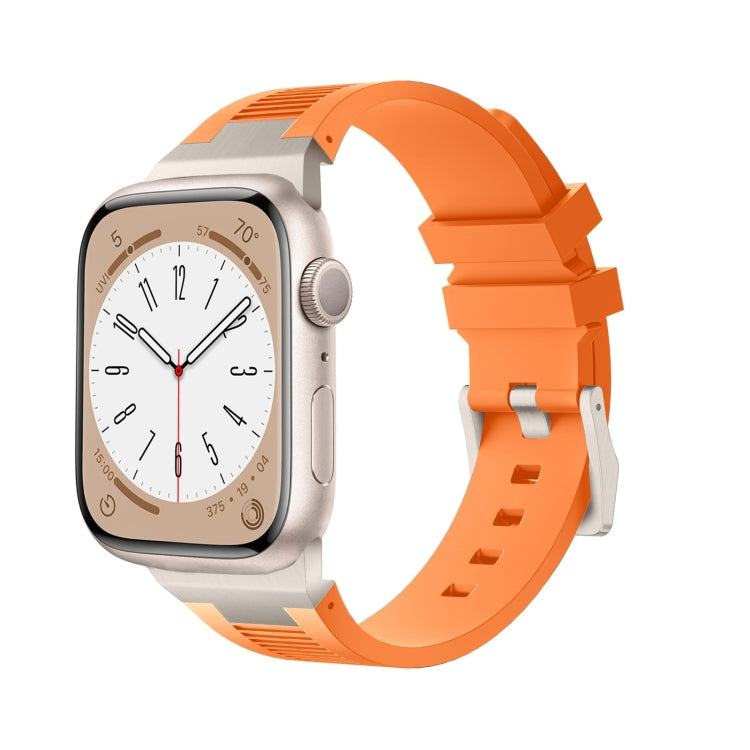 Rynx | For Apple Watch Series 8 45mm Loners Liquid Silicone Watch Band (Titanium Orange)