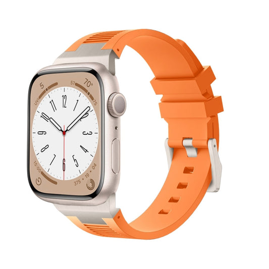 Rynx | For Apple Watch Series 8 45mm Loners Liquid Silicone Watch Band (Titanium Orange)
