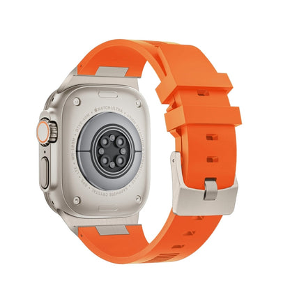 Rynx | For Apple Watch Series 8 45mm Loners Liquid Silicone Watch Band (Titanium Orange)