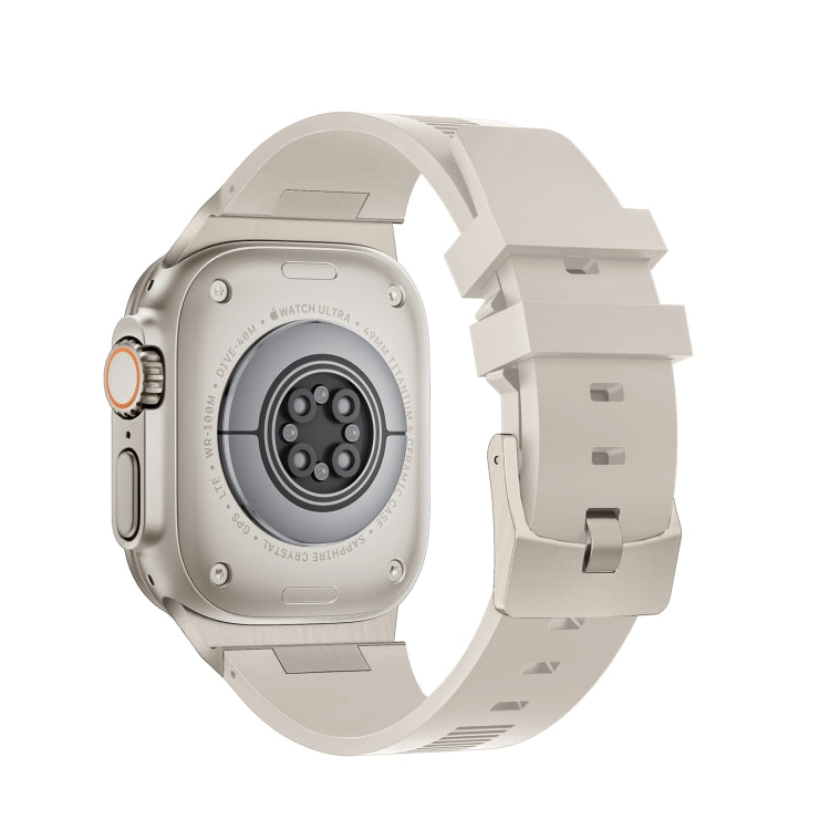 Rynx | For Apple Watch Series 8 45mm Loners Liquid Silicone Watch Band (Titanium Starlight)