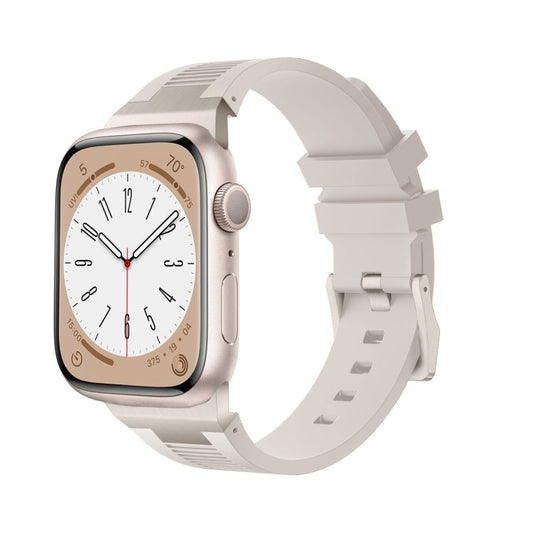 Rynx | For Apple Watch Series 8 45mm Loners Liquid Silicone Watch Band (Titanium Starlight)
