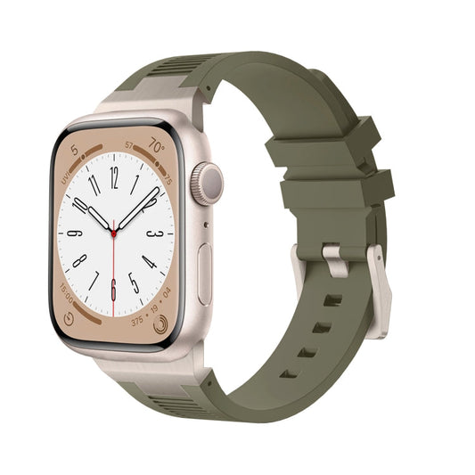 Rynx | For Apple Watch Series 4 44mm Loners Liquid Silicone Watch Strap (Titanium Green)