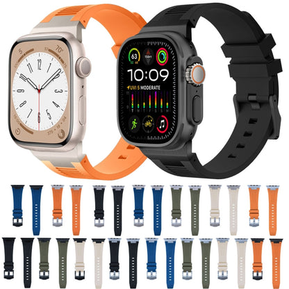 Rynx | For Apple Watch Series 9 45mm Loners Liquid Silicone Watch Strap (Black Green)