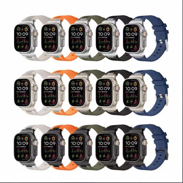 Rynx | For Apple Watch Series 9 45mm Loners Liquid Silicone Watch Strap (Black Green)