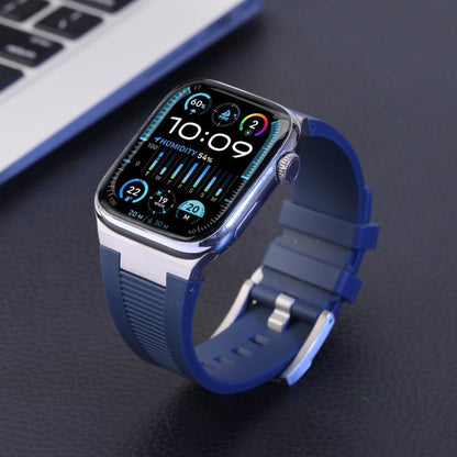 Rynx | For Apple Watch Series 9 45mm Loners Liquid Silicone Watch Strap (Black Green)