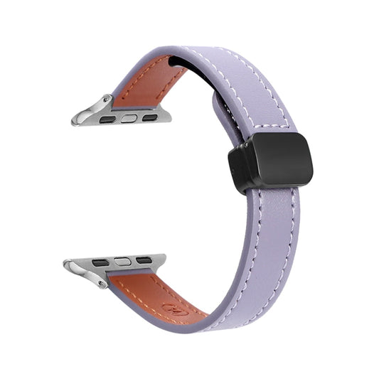 Rynx | For Apple Watch Series 5 40mm Slim Magnetic Buckle Genuine Leather Watch Strap (Solid Purple)