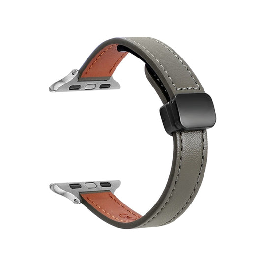 Rynx | For Apple Watch Series 4 40mm Slim Magnetic Buckle Genuine Leather Watch Band (Simply Avocado Green)