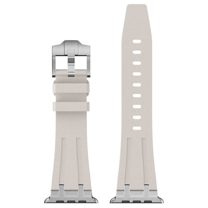 Rynx | For Apple Watch Series 9 45mm Stone Grain Liquid Silicone Band (Silver Starlight)