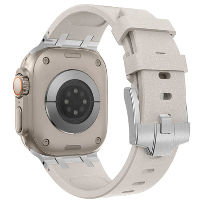 Rynx | For Apple Watch Series 9 45mm Stone Grain Liquid Silicone Band (Silver Starlight)