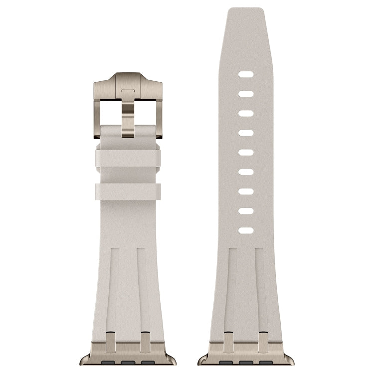 Rynx | For Apple Watch Series 7 45mm Stone Grain Liquid Silicone Watch Strap (Titanium Starlight)