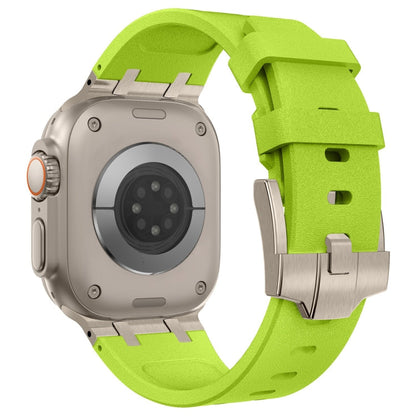 Rynx | For Apple Watch Series 6 44mm Stone Texture Liquid Silicone Strap (Titan Green)
