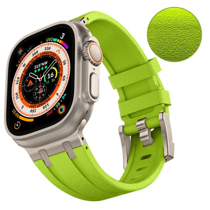 Rynx | For Apple Watch Series 6 44mm Stone Texture Liquid Silicone Strap (Titan Green)