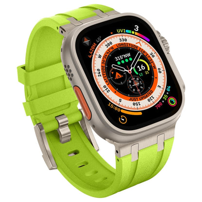 Rynx | For Apple Watch Series 6 44mm Stone Texture Liquid Silicone Strap (Titan Green)