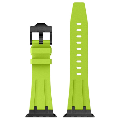Rynx | For Apple Watch Series 4 44mm Stone Grain Liquid Silicone Watch Strap (Black Green)