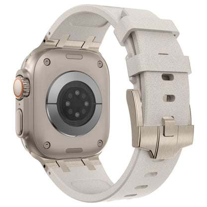 Rynx | For Apple Watch Series 4 44mm Stone Grain Liquid Silicone Watch Band (Titanium Starlight)