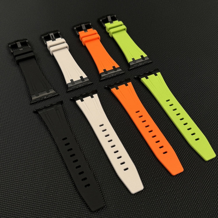 Rynx | For Apple Watch Series 4 44mm Stone Grain Liquid Silicone Watch Strap (Black Green)