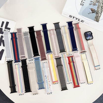 Rynx | For Apple Watch SE 2022 44mm Double Loop Nylon Watch Band (Pearl Powder)