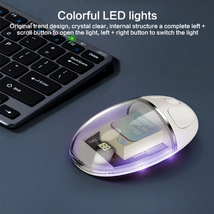 Rynx | ZGA Colorful Transparent Dual-Mode Wireless 2.4G + Bluetooth 5.0 Mouse (Purple)