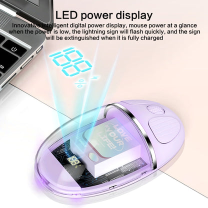 Rynx | ZGA Colorful Transparent Dual-Mode Wireless 2.4G + Bluetooth 5.0 Mouse (Purple)