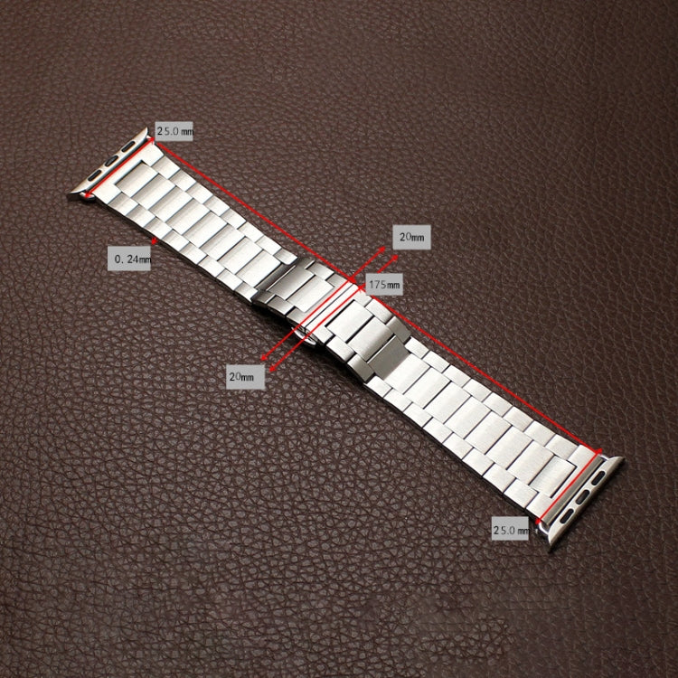 Rynx | For Apple Watch Series 7 45mm Three-Pearl Butterfly Clasp Metal Watch Band (Rose Gold)