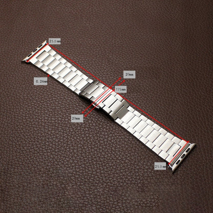 Rynx | For Apple Watch Series 7 45mm Three-Pearl Butterfly Clasp Metal Watch Band (Rose Gold)