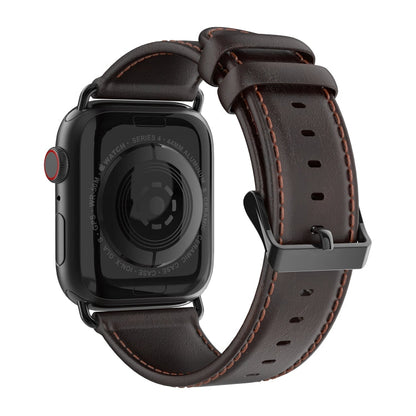 Rynx | For Apple Watch Series 9 45mm DUX DUCIS Business Genuine Leather Watch Strap (Coffee)