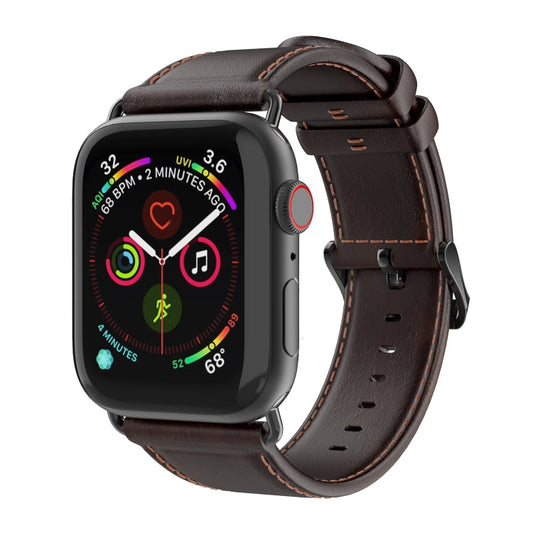 Rynx | For Apple Watch Series 9 45mm DUX DUCIS Business Genuine Leather Watch Strap (Coffee)