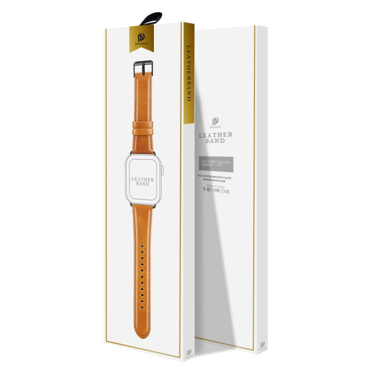 Rynx | For Apple Watch Series 4 44mm DUX DUCIS Business Genuine Leather Strap (Khaki)