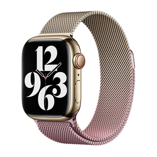 Rynx | For Apple Watch Series 8 45mm Milan Gradient Loop Magnetic Closure Strap (Light Pink Gold)