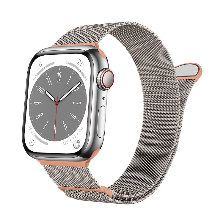Rynx | For Apple Watch Series 9 41mm Two Colored Milanese Loops Magnetic Bracelet (Starlight Orange)