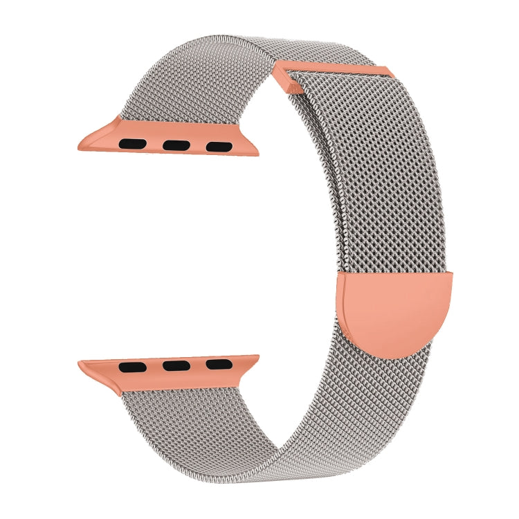 Rynx | For Apple Watch Series 9 41mm Two Colored Milanese Loops Magnetic Bracelet (Starlight Orange)
