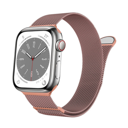 Rynx | For Apple Watch SE 2022 44mm Two-Color Milanese Loop Magnetic Bracelet (Pink Orange)