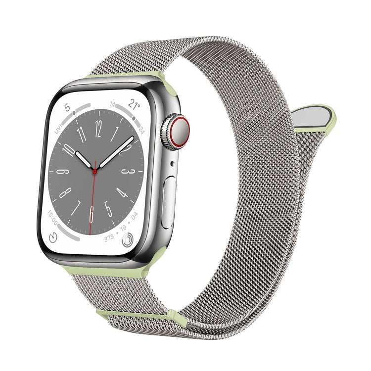 Rynx | For Apple Watch Series 4 40mm Two Color Milanese Loop Magnetic Band (Starlight Green)