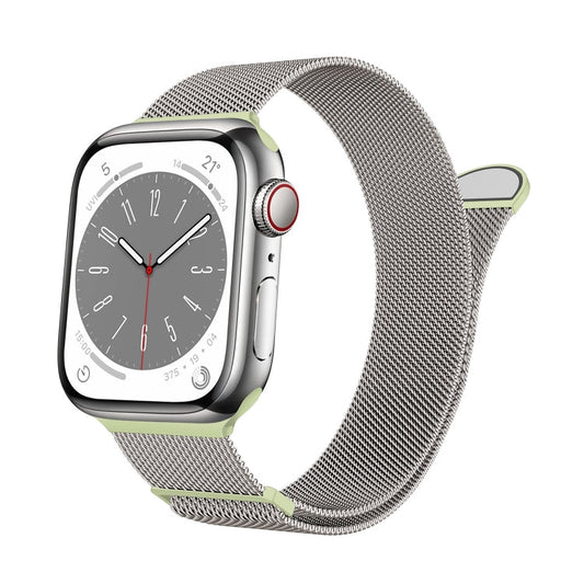 Rynx | For Apple Watch Series 4 40mm Two Color Milanese Loop Magnetic Band (Starlight Green)