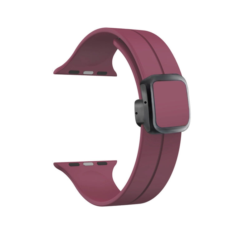 Rynx | For Apple Watch Ultra 2 49mm Magnetic Square Buckle Silicone Bracelet (Wine Red)