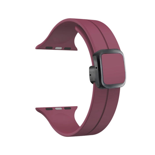 Rynx | For Apple Watch Ultra 2 49mm Magnetic Square Buckle Silicone Bracelet (Wine Red)