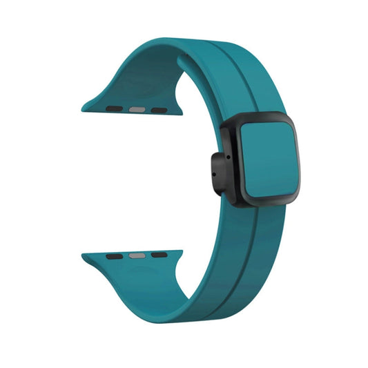 Rynx | For Apple Watch Ultra 2 49mm Magnetic Square Buckle Silicone Band (Rock Green)