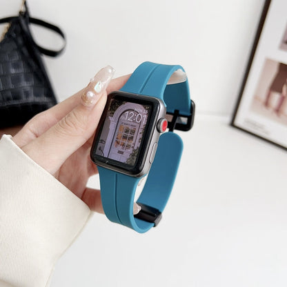 Rynx | For Apple Watch Ultra 2 49mm Magnetic Square Buckle Silicone Band (Rock Green)