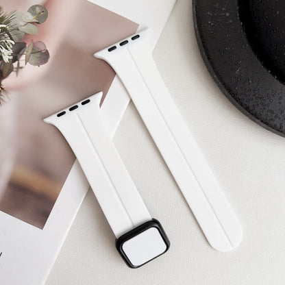 Rynx | For Apple Watch Series 9 45 mm Magnetic Square Buckle Silicone Strap (White)