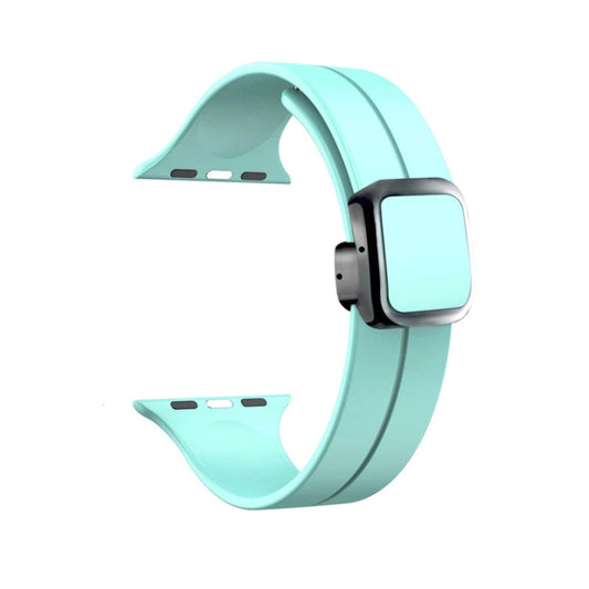 Rynx | For Apple Watch Series 9 45mm magnetic square buckle silicone watch strap (Sapphire Blue)