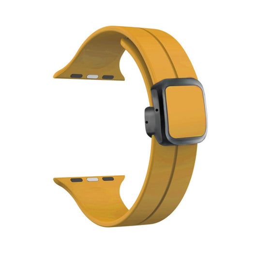 Rynx | For Apple Watch Series 9 45mm Magnetic Square Buckle Silicone Watch Band (Yellow)