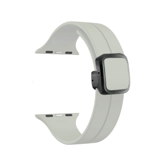 Rynx | For Apple Watch Series 9 45 mm Magnetic Square Buckle Silicone Watch Band (Starlight)
