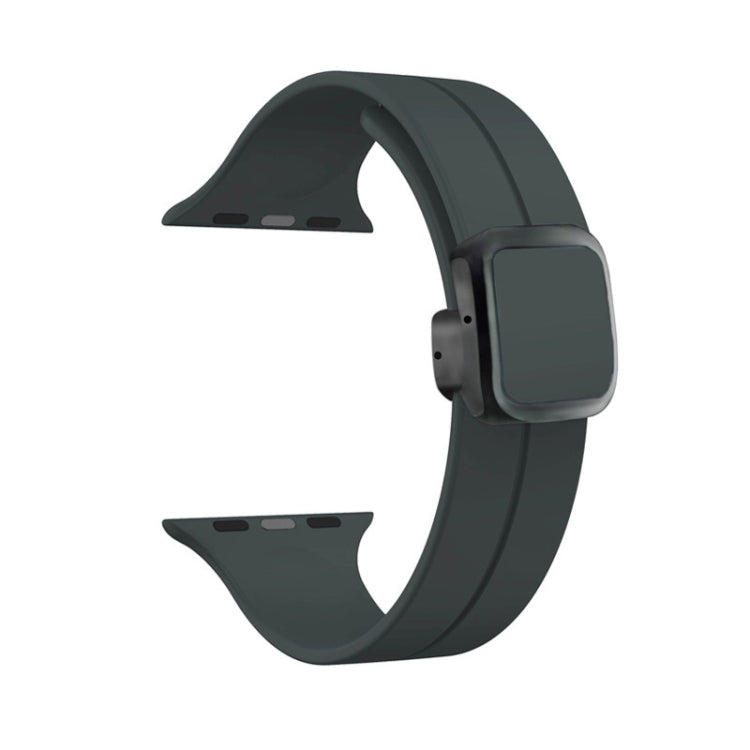 Rynx | For Apple Watch Series 8 45mm Magnetic Square Buckle Silicone Strap (Dark Gray)