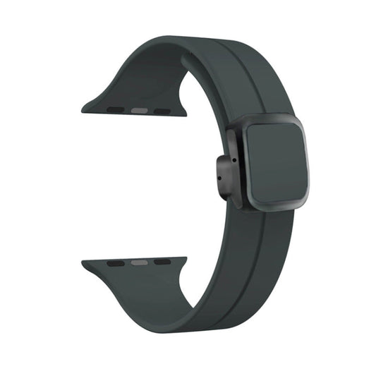 Rynx | For Apple Watch Series 8 45mm Magnetic Square Buckle Silicone Strap (Dark Gray)