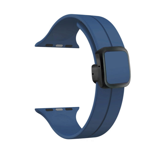 Rynx | For Apple Watch Series 8 45mm Magnetic Square Buckle Silicone Band (Midnight Blue)
