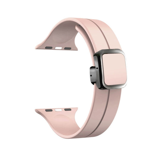Rynx | For Apple Watch SE 2022 40mm Magnetic Square Buckle Silicone Watch Band (Sand Pink)
