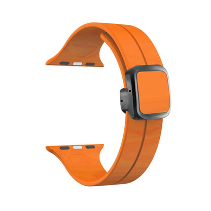 Rynx | For Apple Watch SE 2022 44mm Magnetic Square Buckle Silicone Watch Strap (Orange)