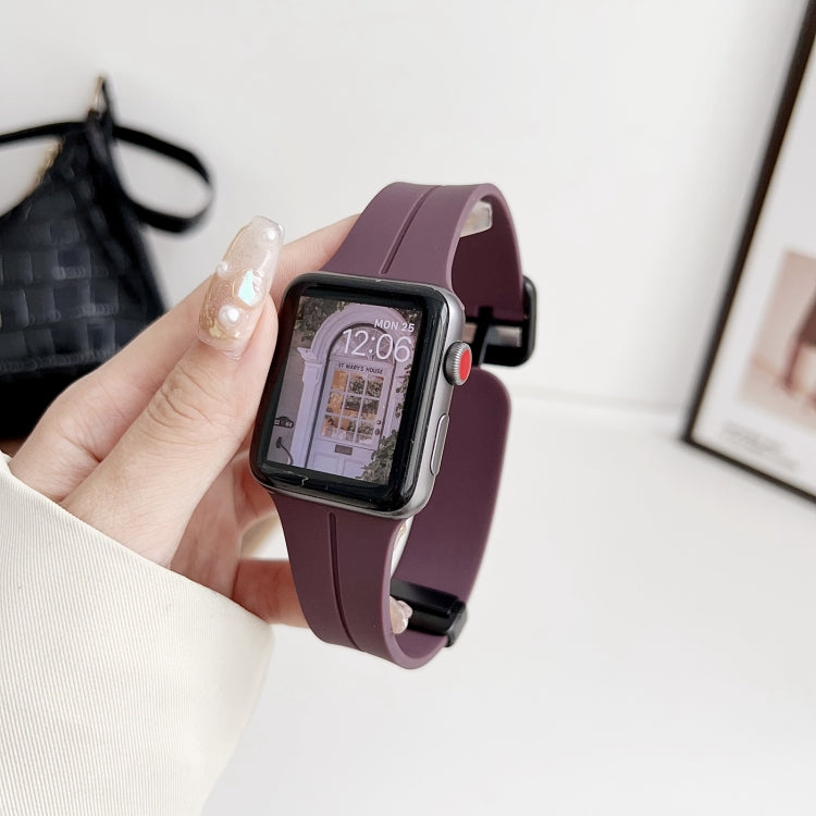 Rynx | For Apple Watch Series 5 40mm Magnetic Square Buckle Silicone Watch Strap (Fruit Purple)