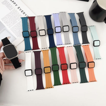 Rynx | For Apple Watch 38mm Magnetic Square Buckle Silicone Watch Band (Red)